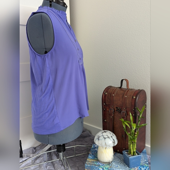 LOFT Purple Sleeveless Top Large - Picture 5 of 5